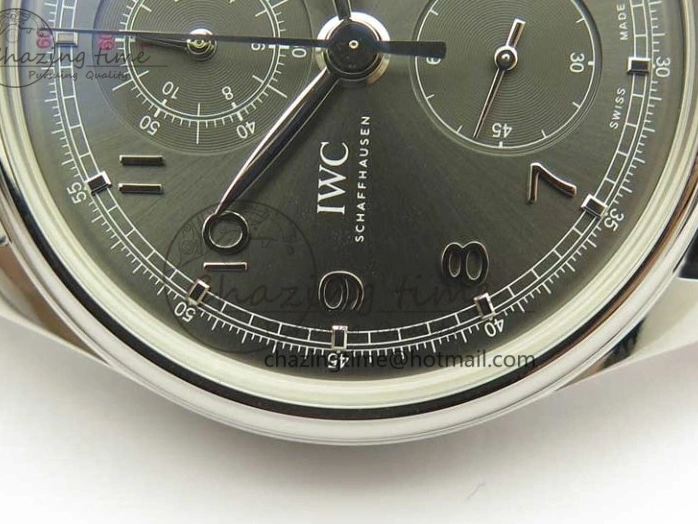 MIROTIME 0320 Portuguese Chrono SS ZF 1:1 Best Edition Gray Dial SS On Black Leather Strap A ZipUp 7215